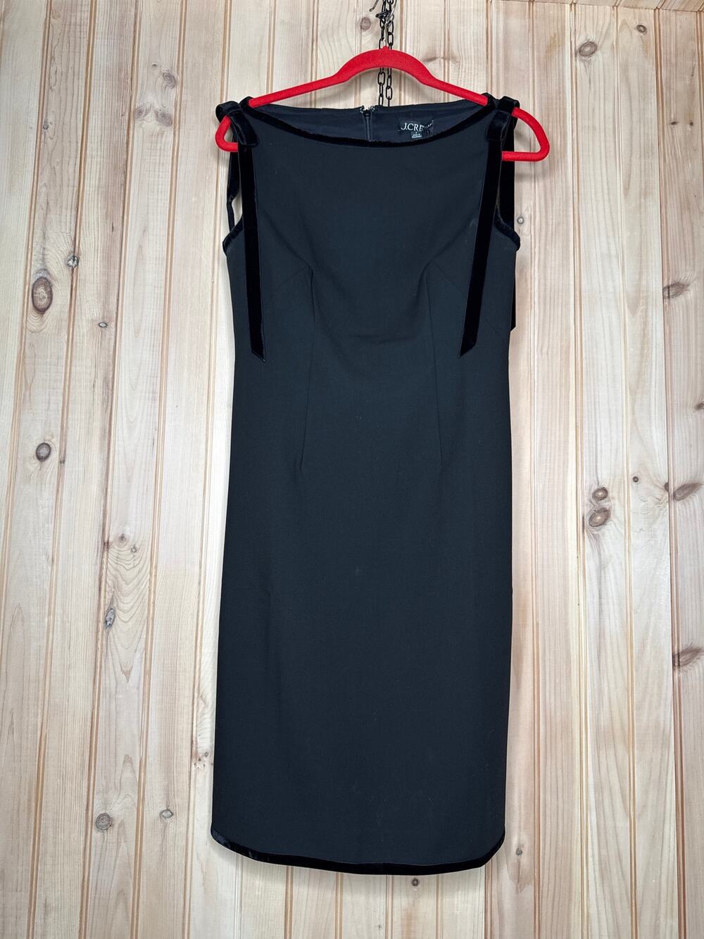 NWOT J. Crew Seamed Sheath Dress Velvet Bows Four Season Stretch LBD Party Sz 6